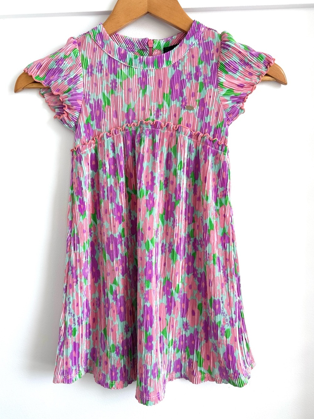 Girl’s Stile Benetton Pleated Floral Print Dress Size 5-6